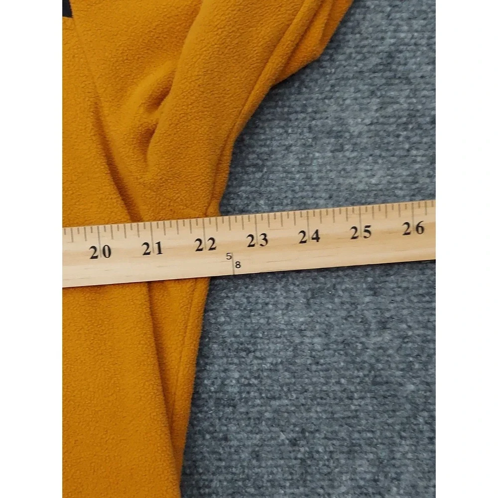NORTH FACE Fleece Pullover Mens Large Gold Black 1/4 Zip Long‎ Sleeve Outdoor